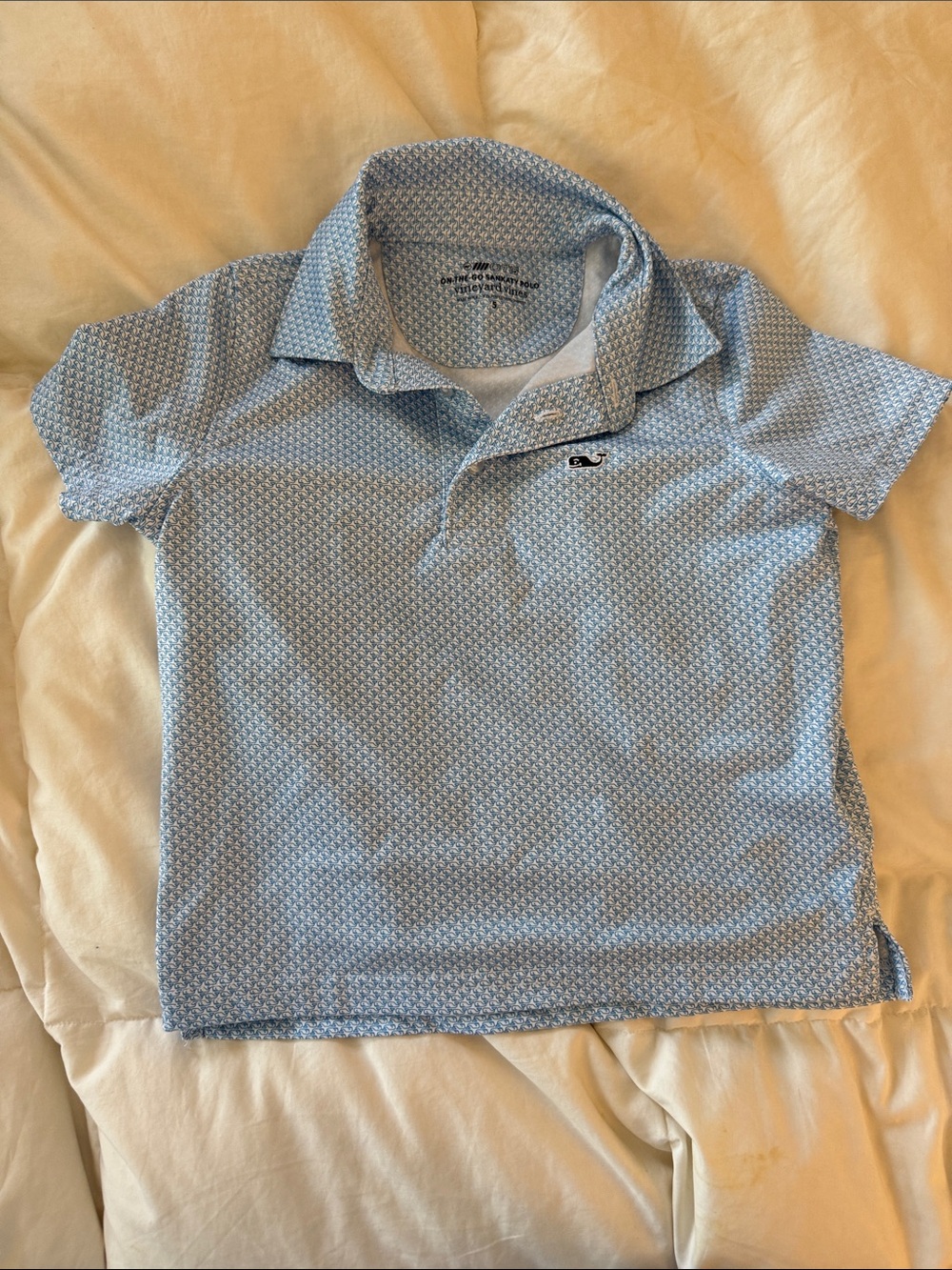 Vineyard Vines Boys Light Blue Whale Polo